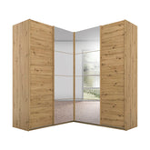 Rauch Lema 4 Door Sliding Corner Wardrobe - Artisan Oak - Pendle Village Furniture